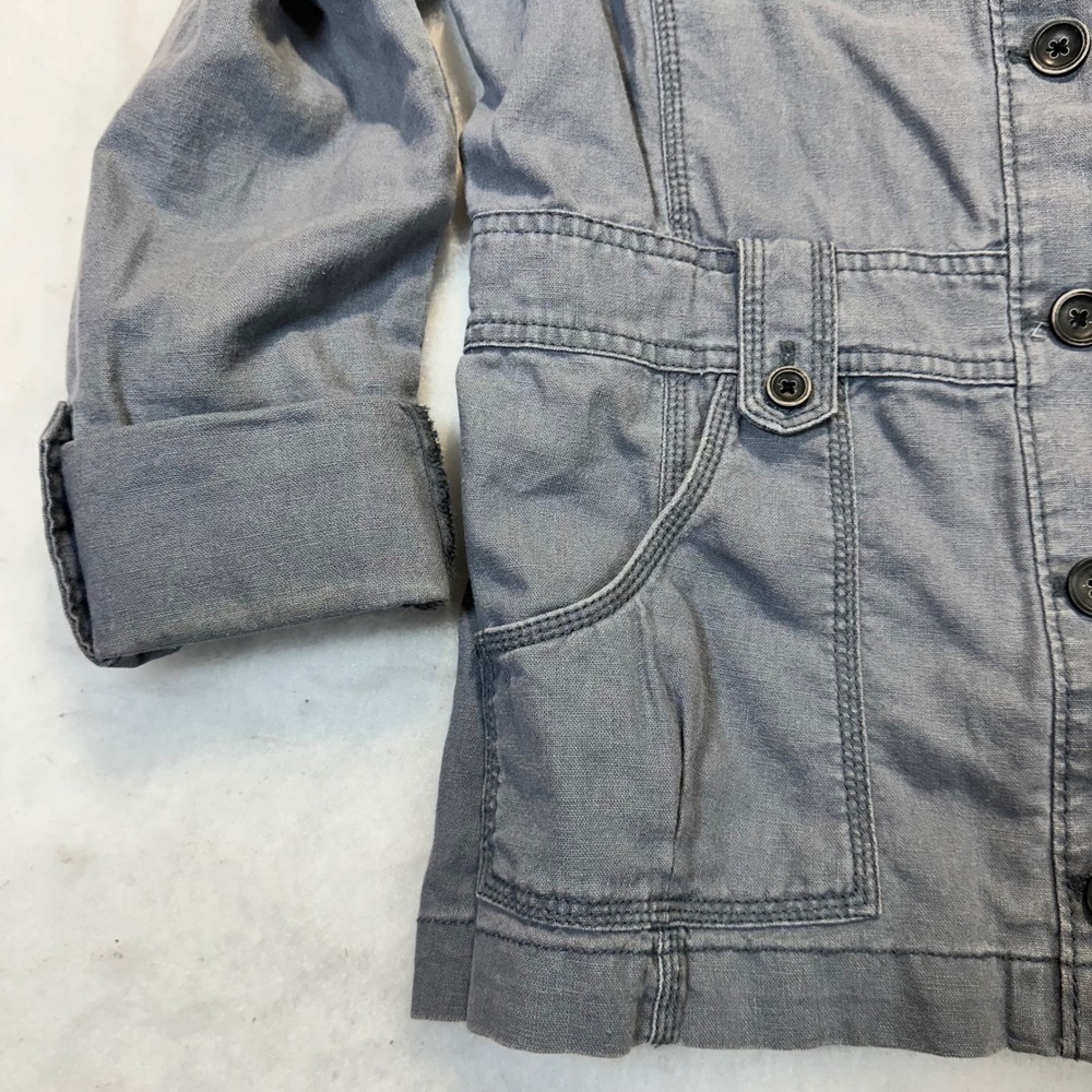 Eddie Bauer Utility Safari Jacket Women S Blue Gray Gorpcore Worn In Outdoorsy - Picture 2 of 11